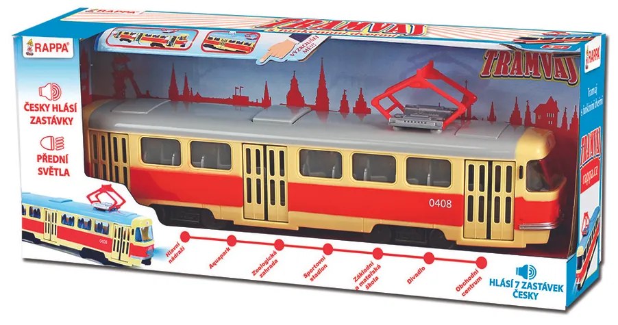 Rappa Tramwaj z dźwiękiem i światłem, 28 cm
