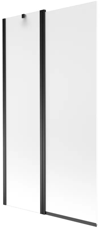 Mexen Flip parawan nawannowy 2-skrzydłowy 100 x 150 cm, szron, czarny - 894-100-101-70-30