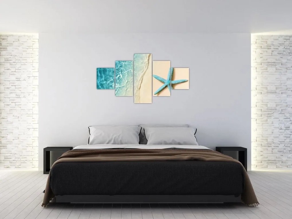 Obraz - Rozgwiazda na plaży (125x70 cm)