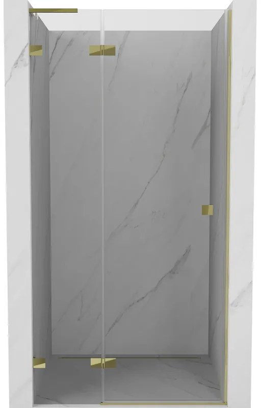 Mexen Lunar L drzwi prysznicowe uchylne lewe 100 cm, transparent, złote - 834L-100-000-50-00-L