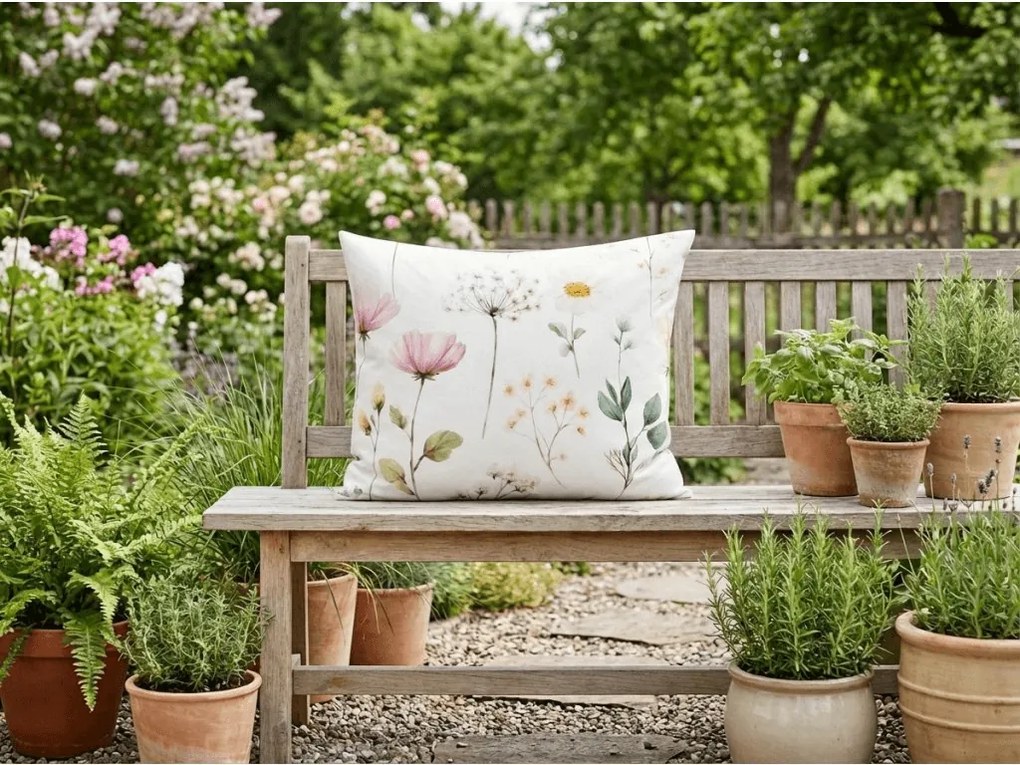 Bawełniana poszewka na poduszkę PETALUNE POLY 50x70 cm, kremowy