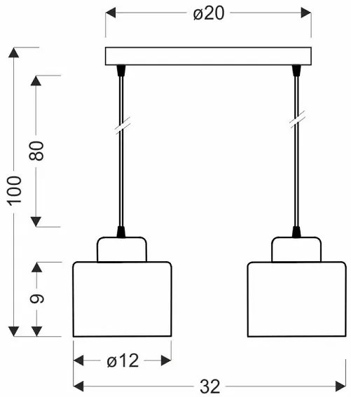 Minimalistyczna lampa wisząca z dwoma punktami świetlnymi - V128-Torini