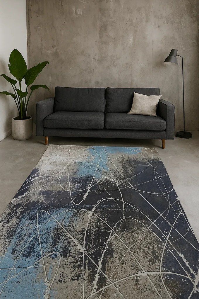 Prostokątny dywan w nieregularne linie D9-C90