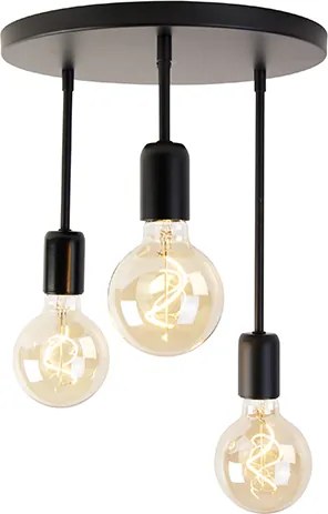 Nowoczesna lampa sufitowa czarna 3-światłowa - Facil