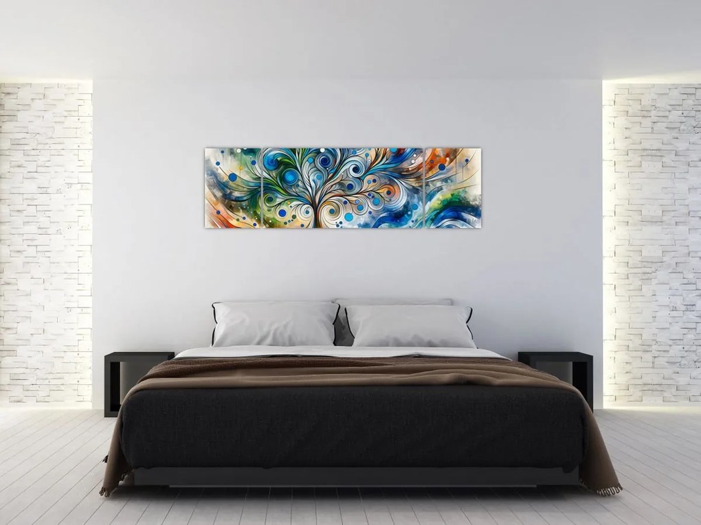 Obraz – Kolorowe energetyczne drzewo (170x50 cm)