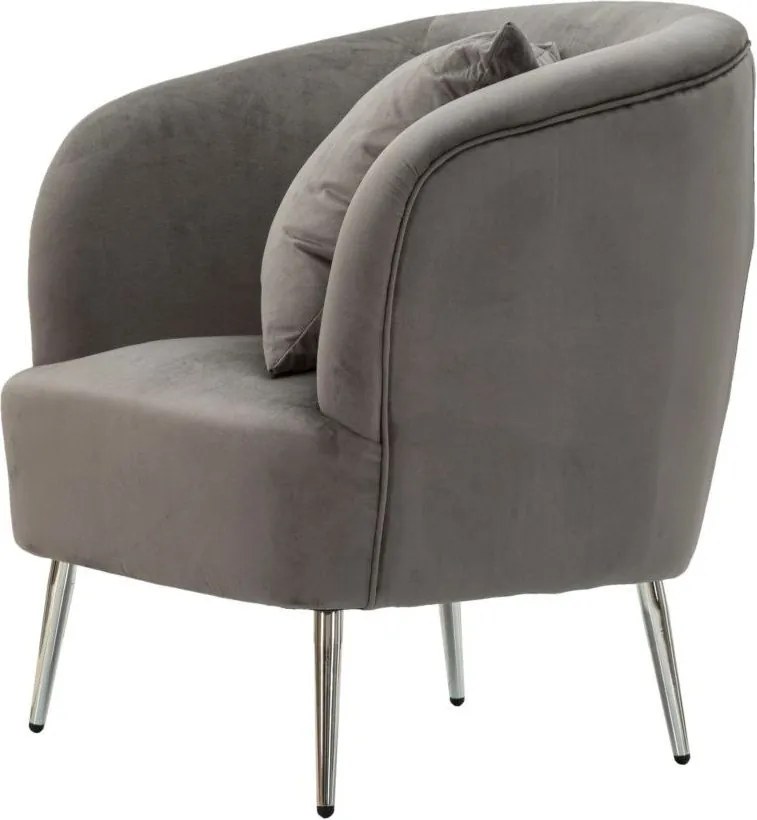 Szary aksamitny fotel Silvery – Mauro Ferretti