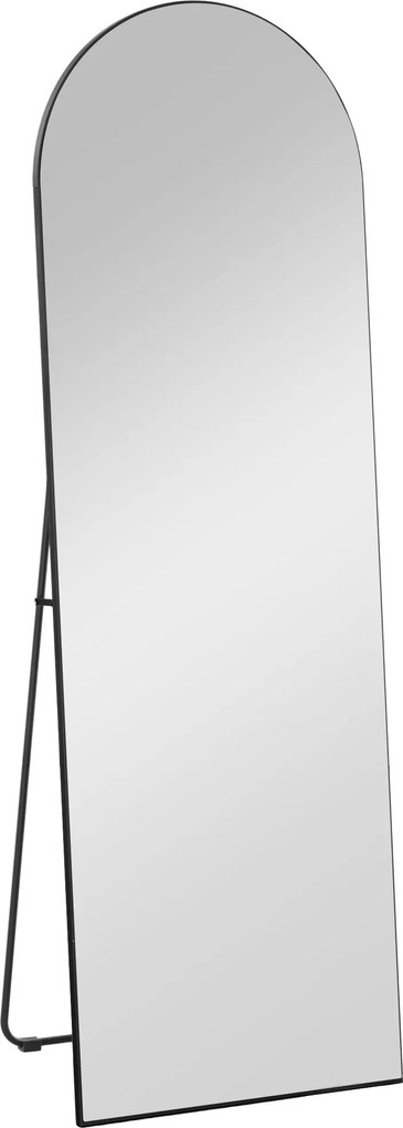 HOMCOM Pełnowymiarowe Lusterko bez Ramy, Wolnostojące/Montaż Ścienny, Metalowy Stojak, 50x150 cm, Czarne