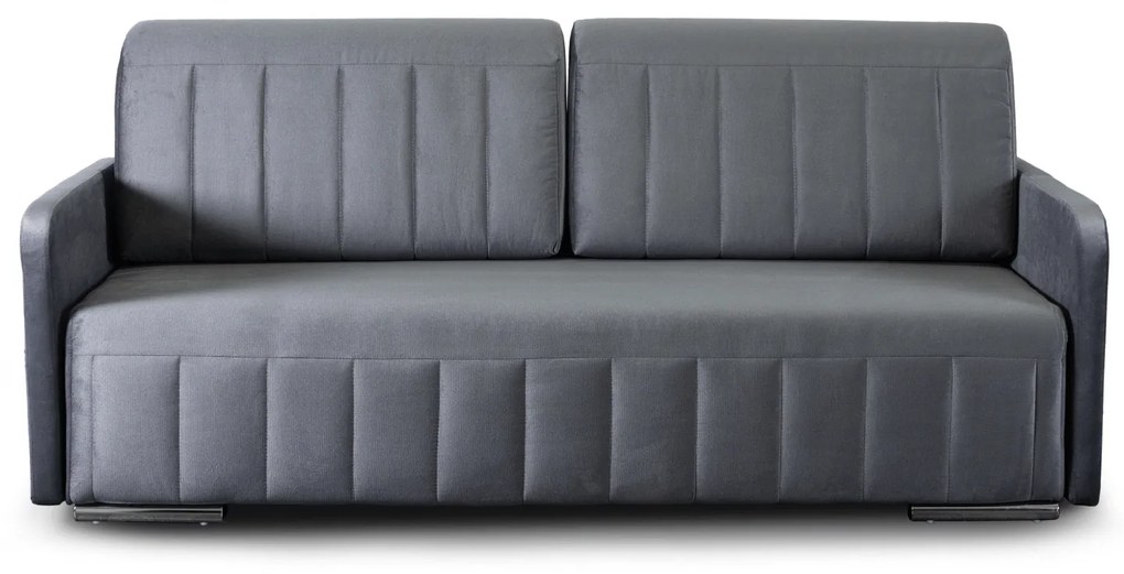 Sofa Rozkładana z Funkcją Spania LUMO Dwuosobowa Szara Nowoczesna do Salonu