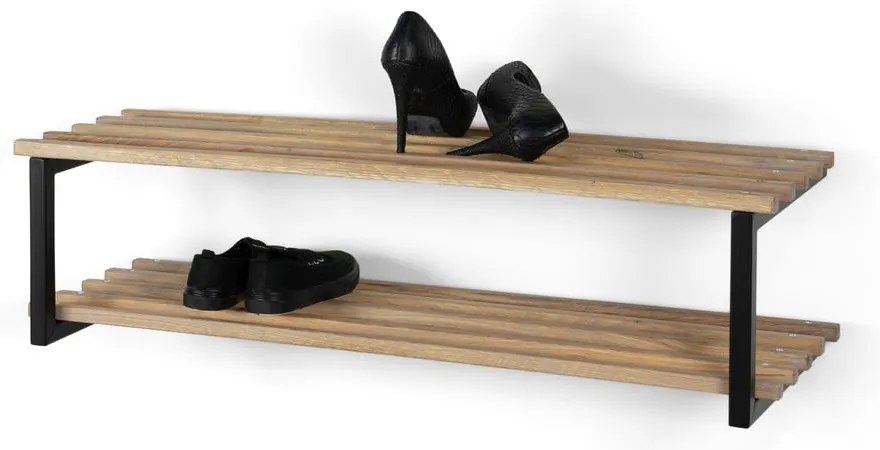 Czarna/w naturalnym kolorze metalowa wisząca szafka na buty 100x26x34 cm Marco – Spinder Design
