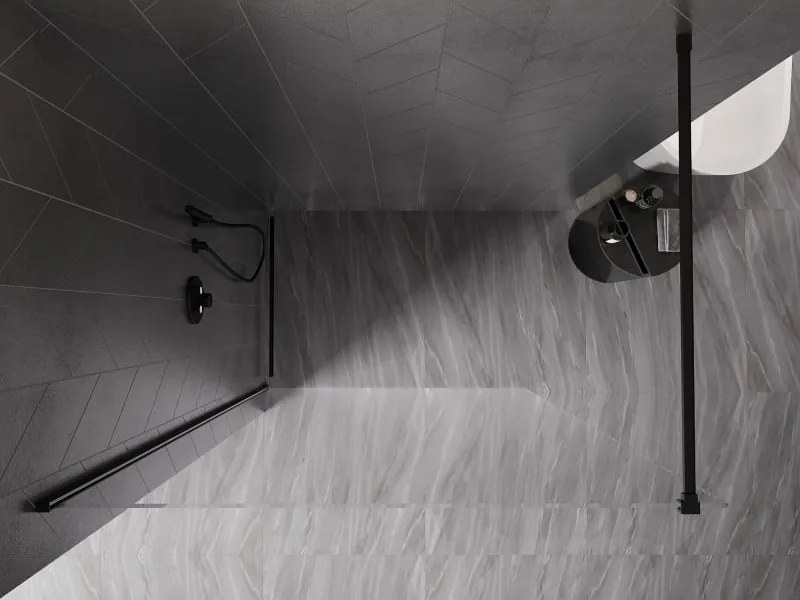Mexen Kioto-X ścianka prysznicowa Walk-in 120 x 200 cm, transparent 10 mm, czarna - 800-120-101-70-00-X