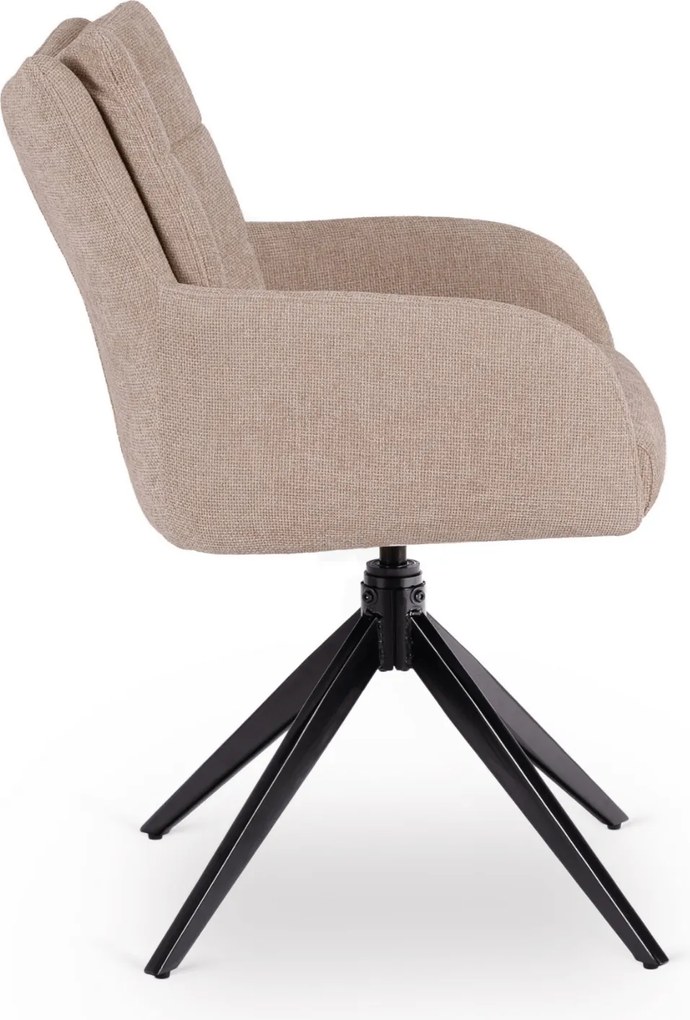 Krzesło Tapicerowane Obrotowe do Salonu JULY Beżowe Nowoczesne