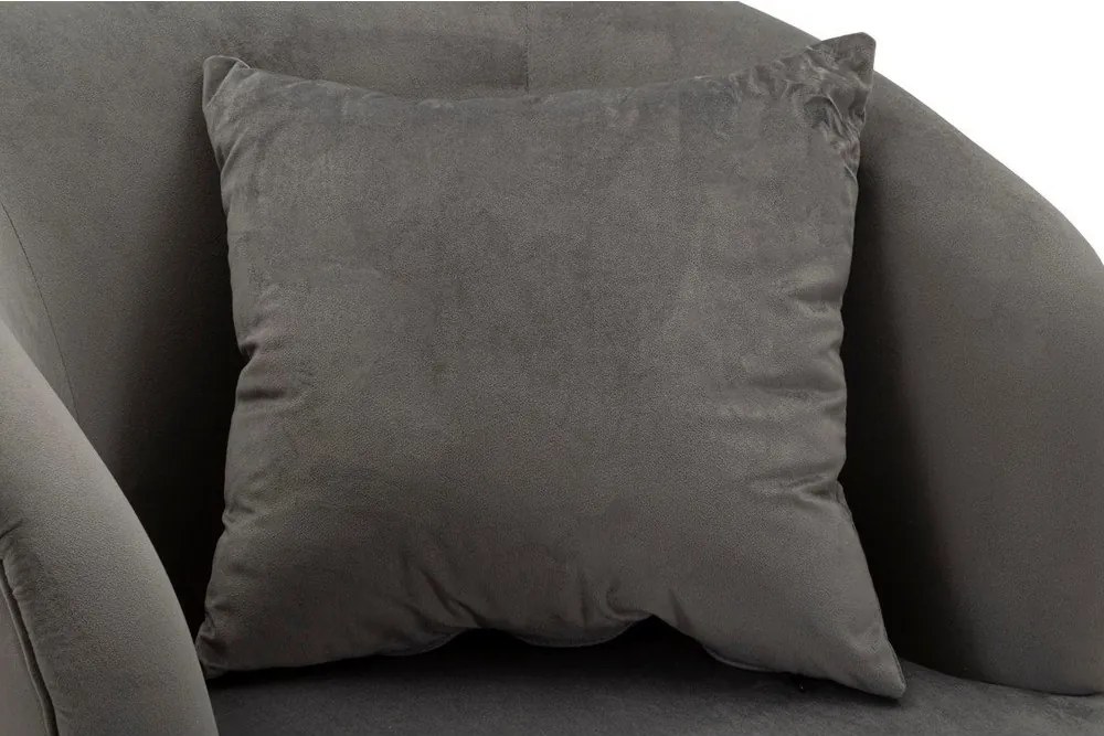 Szary aksamitny fotel Silvery – Mauro Ferretti