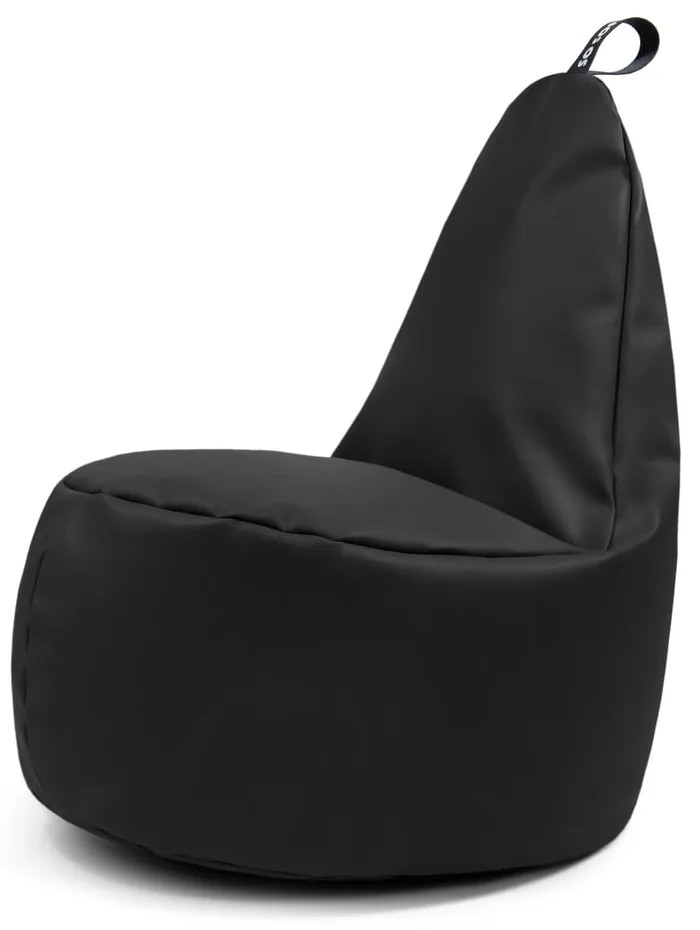 Czarny worek do siedzenia z imitacji skóry Lull XL – So Soft?