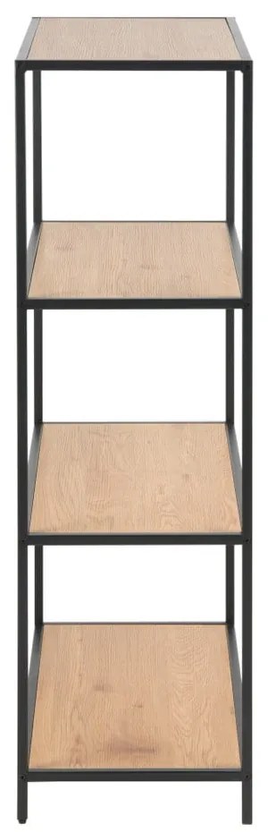 Czarno-naturalny regał w dekorze dębu 77x114 cm Seaford – Actona