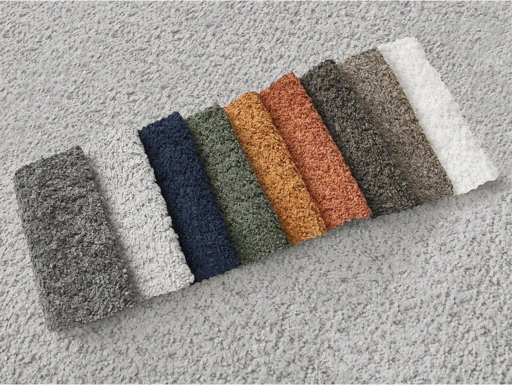 Jasnoszary rozkładany narożnik z materiału bouclé ze schowkiem (prawostronny/z szezlongiem) Montaigne – Bobochic Paris