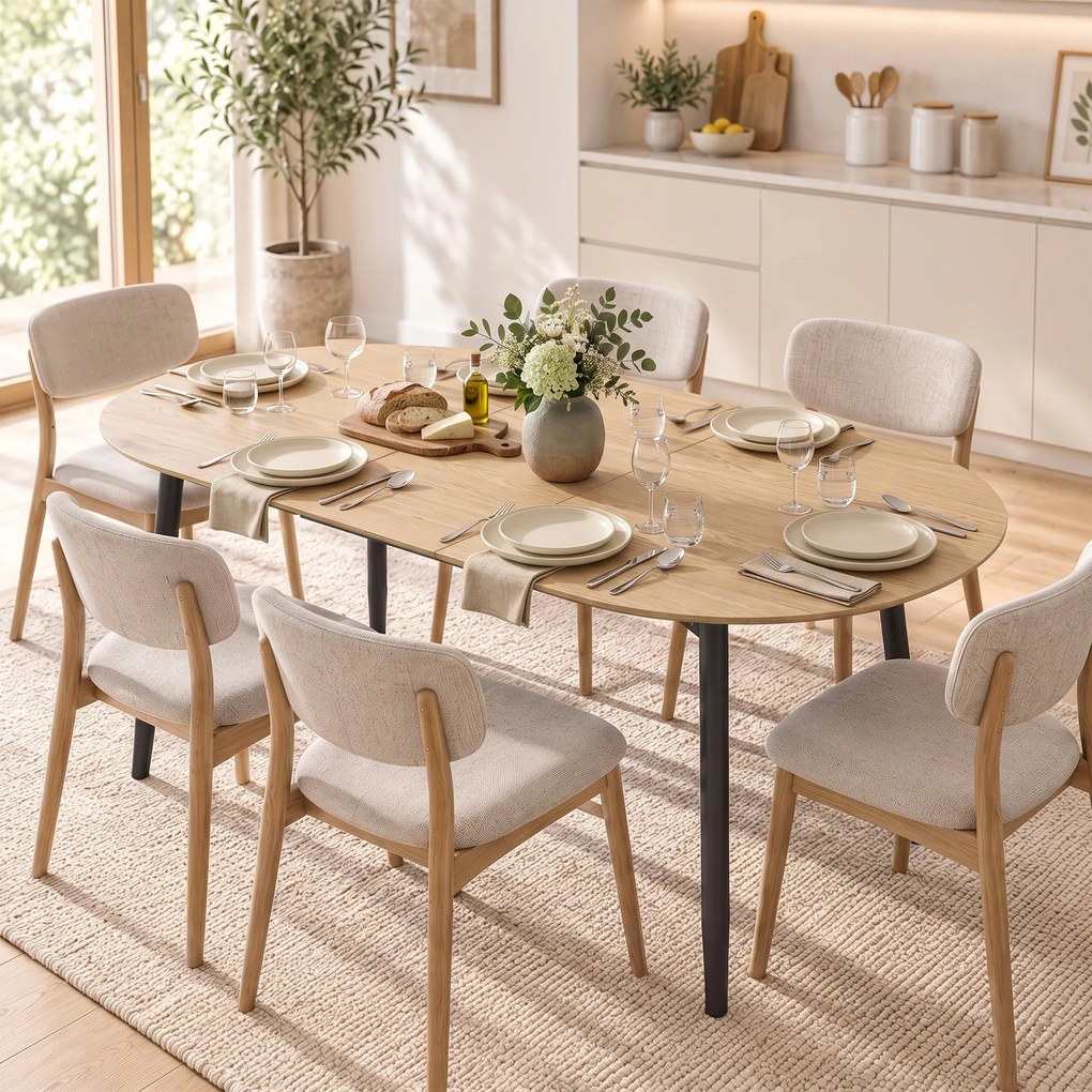 HOMCOM Stół rozkładany 120-160 x 80 cm stół jadalny dla 4-6 osób w stylu wiejskim do kuchni, jadalni, dąb | Aosom PL