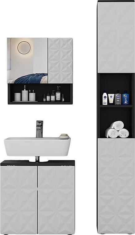 Zestaw mebli łazienkowych czarny 60x30x57 edge