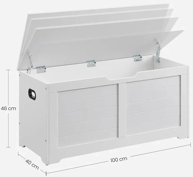 Biała Skandynawska Zamykana Skrzynia 68 Kolorów L7-M67