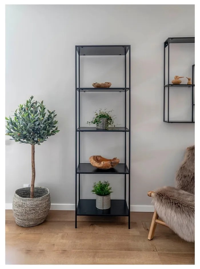 Czarny regał House Nordic Vita Shelf, 51x170 cm
