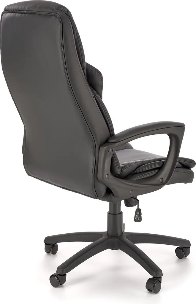 Czarny fotel biurowy z ekoskóry Mario Halmar