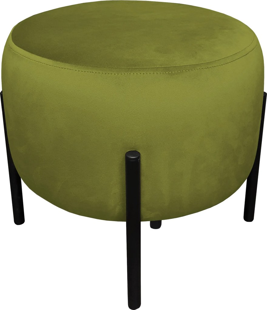 Pufa OLA loft ławka podnóżek metal : Kolor Stelaża - Czarny , Kolor tkaniny - VELVET - BL75, Typ tkaniny - Velvet