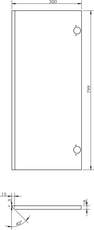 Mexen Rivel słupek łazienkowy 35 cm, 2 drzwi, ryflowany, biały mat - 91A21-03016-2-BF01