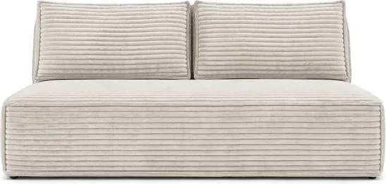 Sofa z Funkcją Spania MAVIA Jasnobeżowa Sztruksowa Nowoczesna