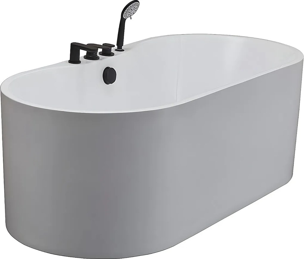 Wanna wolnostojąca STEPONA z kranami – 195 l, 150 × 75 × 58 cm (dł. × szer. × wys.) – kolor biały