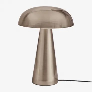Lampa Stołowa Żeliwna Galina ↑35 Cm Chrome - Sklum