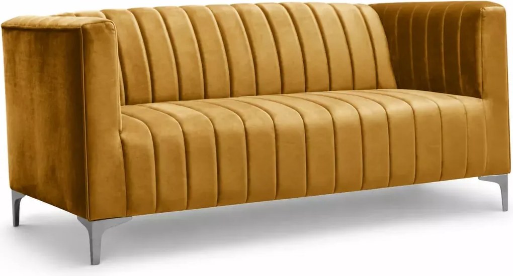 Sofa dwuosobowa Averio II z ozdobnymi przeszyciami w stylu glamour