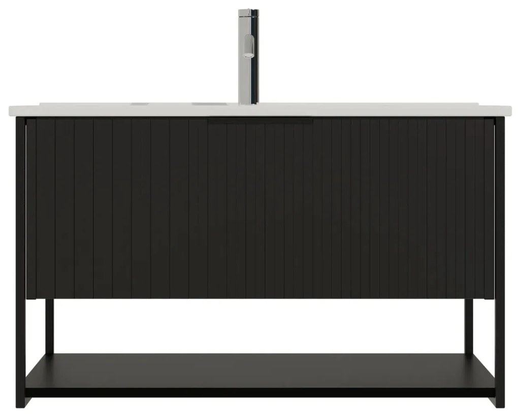 Szafka pod umywalkę TURF BLACK VINTAGE 80-1S 80cm czarna STRAMA