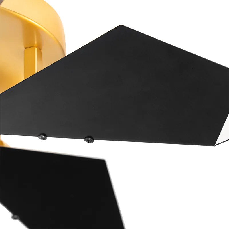 Designerska lampa sufitowa czarna ze złotem 5-świateł - SinemDesignerski Oswietlenie wewnetrzne