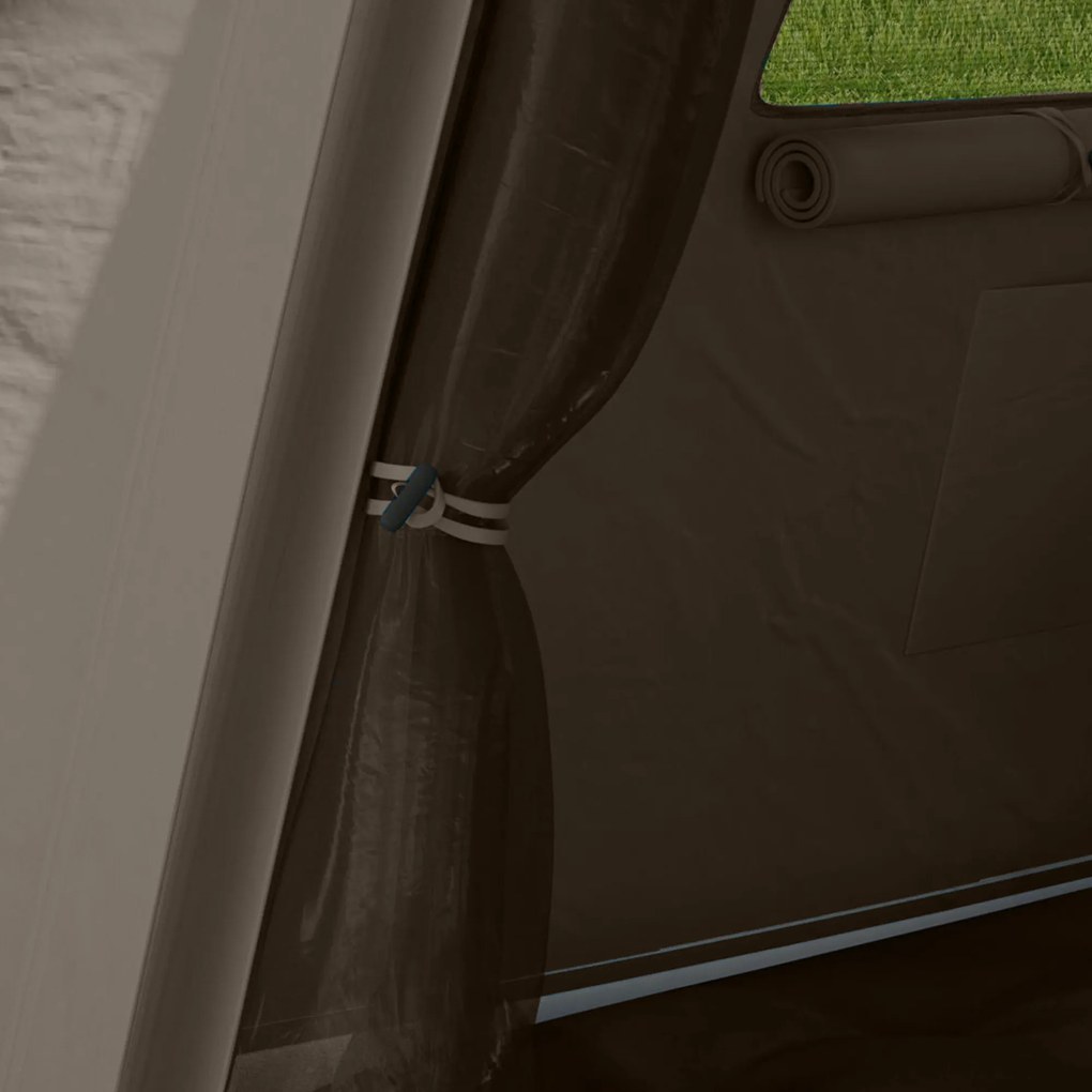 Outsunny Nadmuchiwany Namiot Campingowy 1-2 Osoby na 4 Pory Roku z Hakiem, Pompką, Oknami, Drzwiami