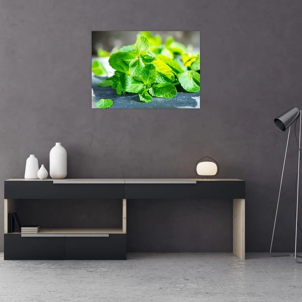 Obraz na szkle mięty (70x50 cm)