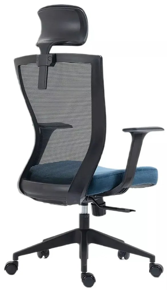FOTEL OBROTOWY Q-328H CZARNY/NIEBIESKI SIGNAL