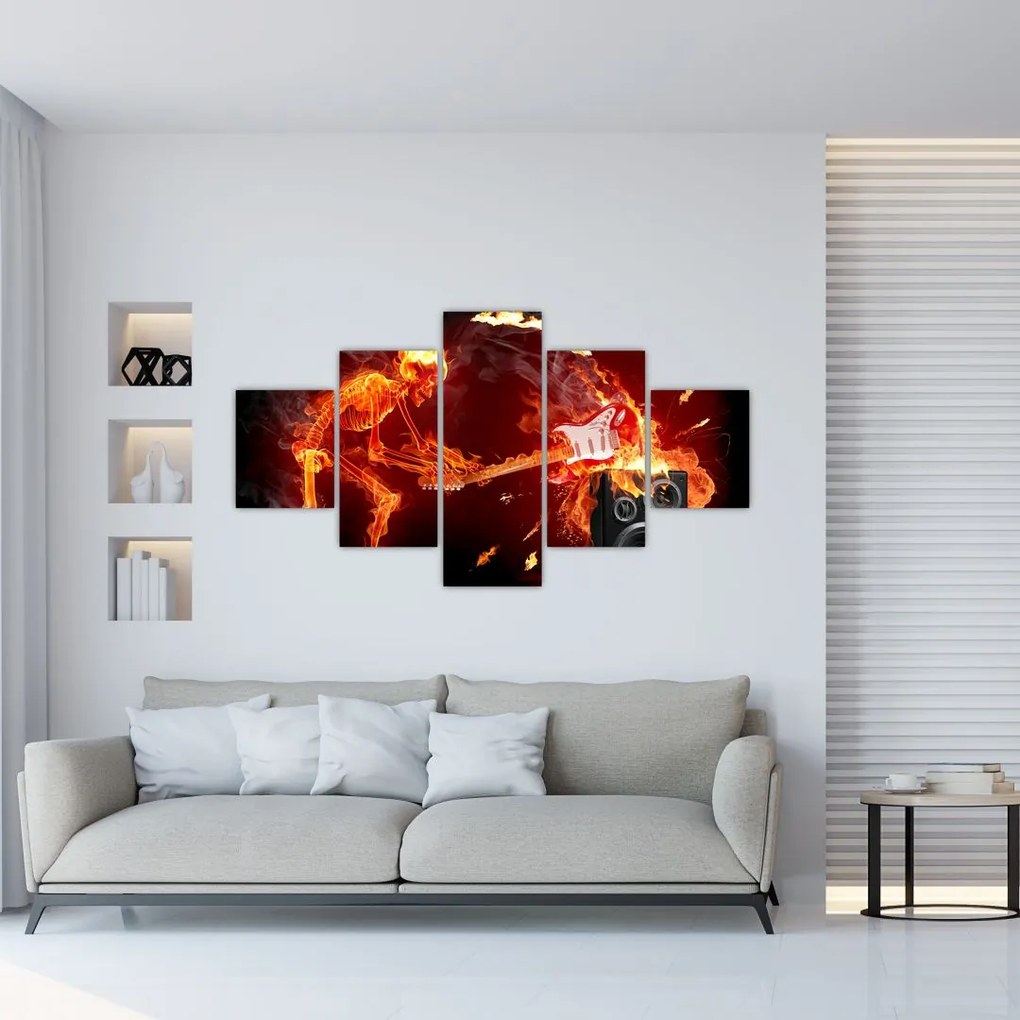 Obraz - Muzyka w płomieniach (125x70 cm)
