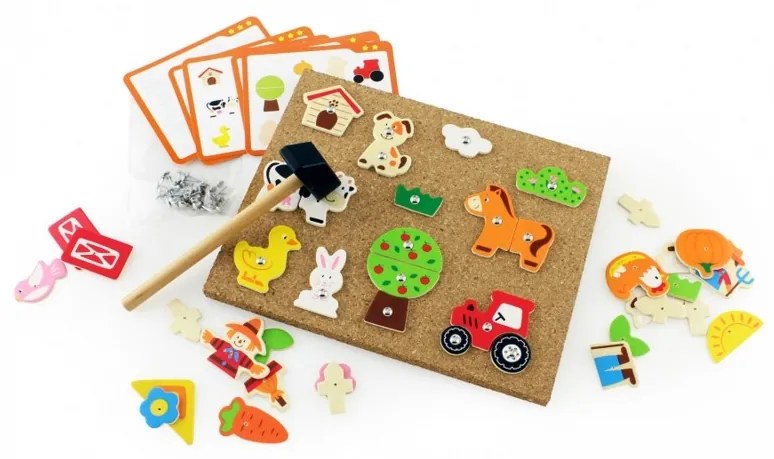 Przybijanka drewniana farma viga toys korkowa tablica