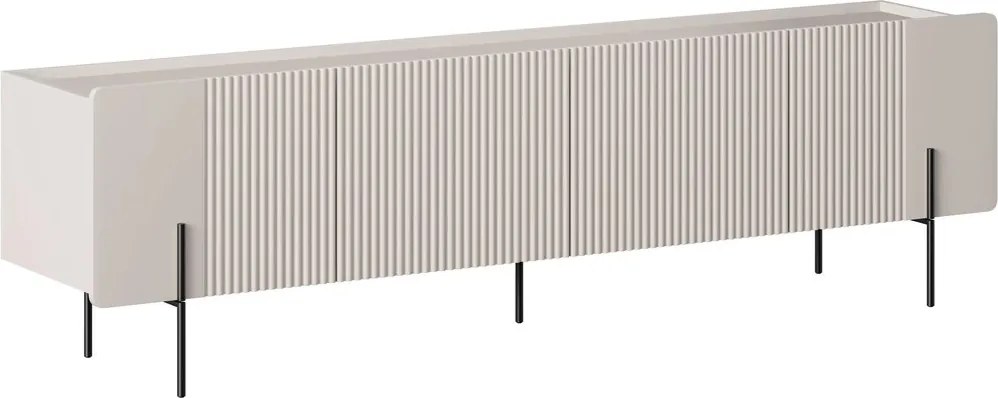 Szafka RTV Malmi 200 cm - kaszmir / czarne nóżki