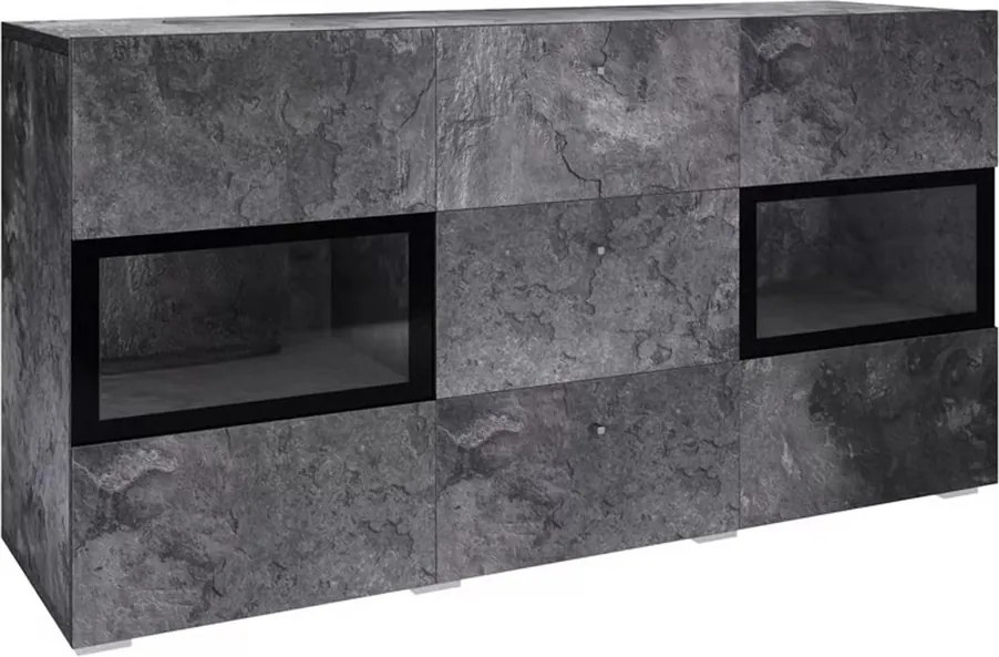 Komoda z szufladami Baros 26 - 132 cm - ciemny beton / schiefer