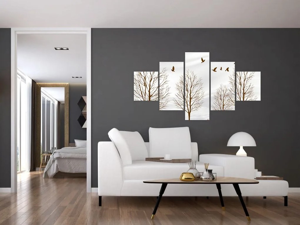 Obraz - Jeleń przed rzeką (125x70 cm)