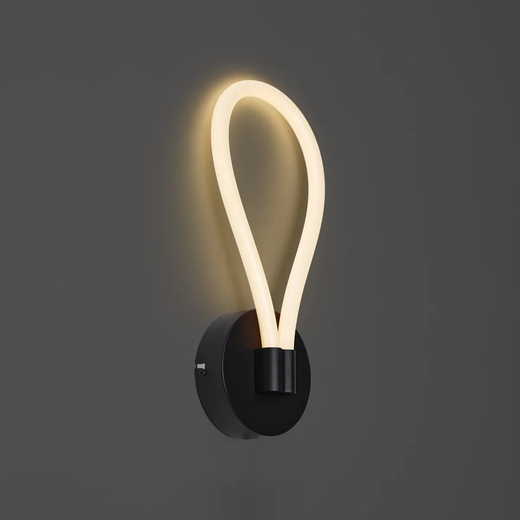 Nowoczesny kinkiet czarny z LED z 3-stopniową regulacją - Keri