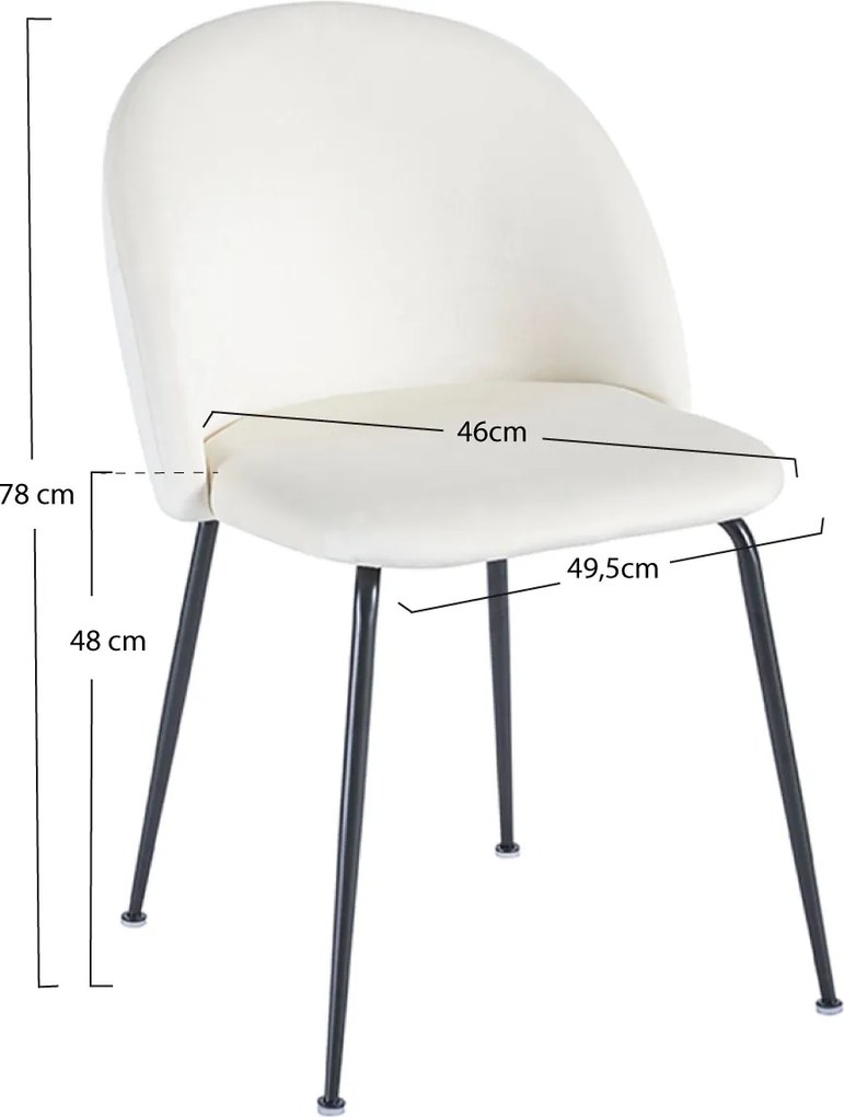 Zestaw 4 Krzese Black Dalnia Aksamitne