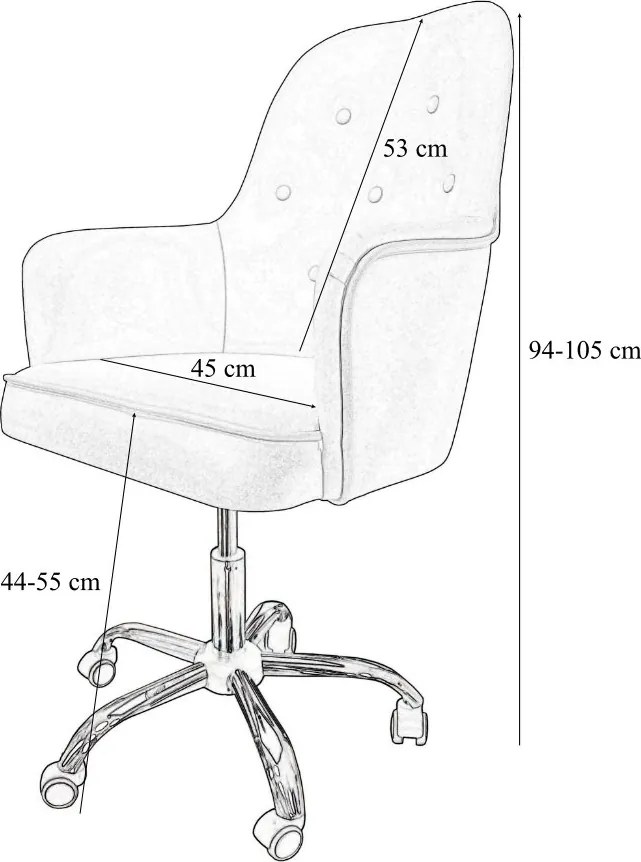 Fotel obrotowy SARA tkanina Vega krzesło biurowe : Kolor Stelaża - Chrom, Kolor tkaniny - Vega99, Typ siedziska - Siedzisko obrotowe 360°, Typ tkaniny - Vega