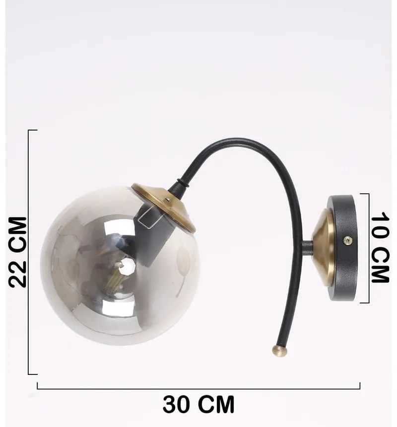 Czarno-szary kinkiet ø 15 cm Yoyo – Squid Lighting