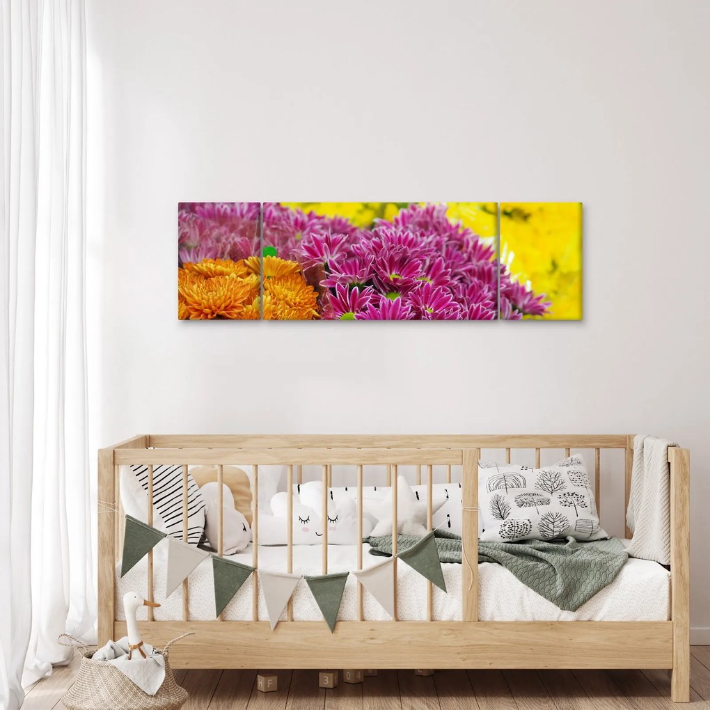Obraz różowego kwiatu (170x50 cm)