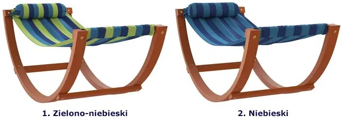 Zielono-niebieski leżak dziecięcy z drewnianym stelażem - Gardeno
