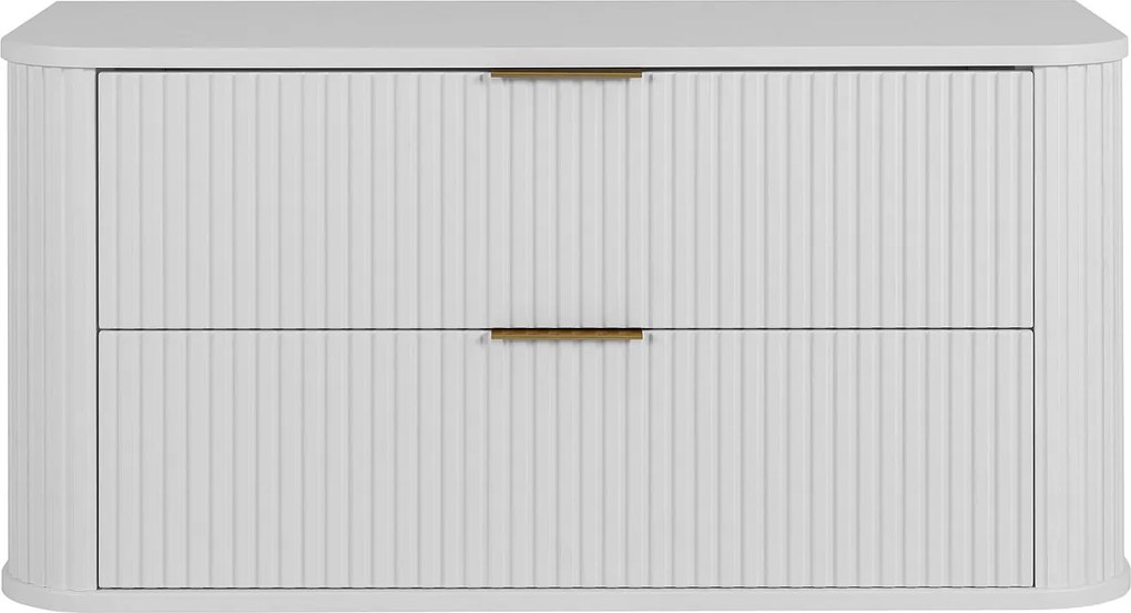 Szafka łazienkowa, matowa biel, złoty uchwyt, 41,5 x 100 x 51,7 cm