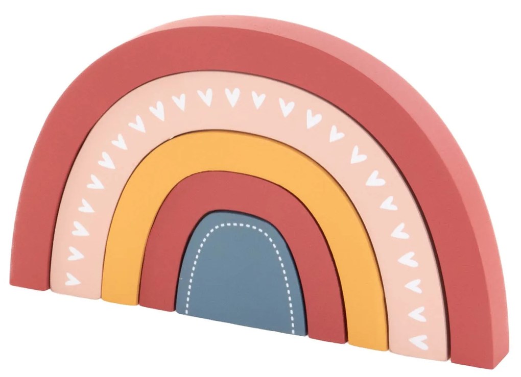 Drewniana tęcza, dekoracja do pokoju dziecka, 26,5 x 2,5 x 15,2 cm