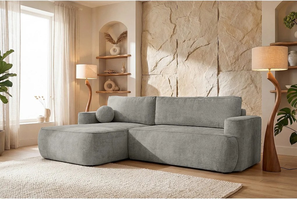 Narożnik Moon, do salonu, z funkcją spania, Flow, lewy, ciemnoszary (17)