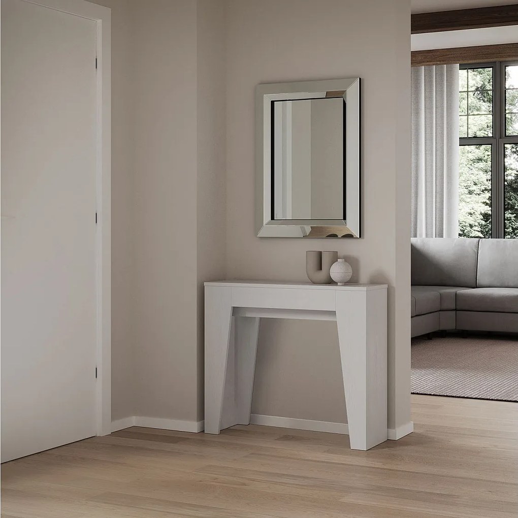 Konsola rozkładana 90x25/181 cm Narrow Frassino biała